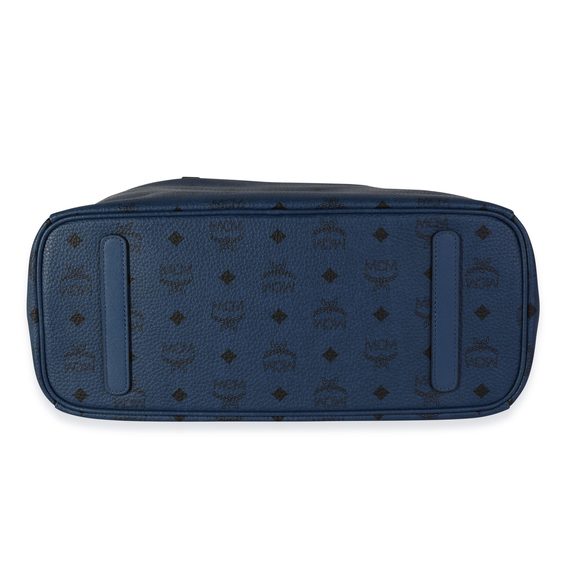 MCM Navy Visetos Large Reversible Tote - Picture 4 of 7